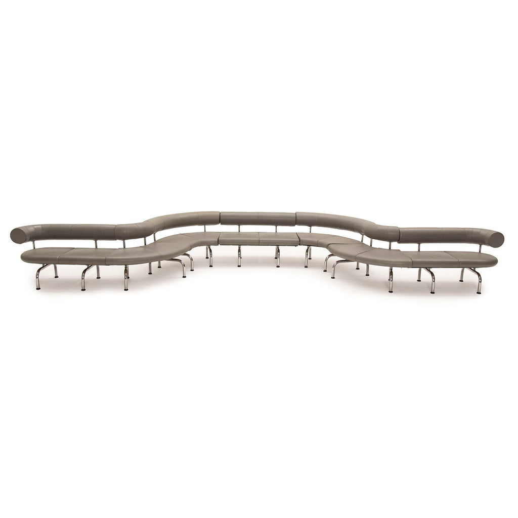 Modern Grey Airport Lounge Sectional Seating Piece
