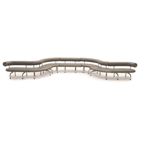 Modern Grey Airport Lounge Sectional Seating Piece