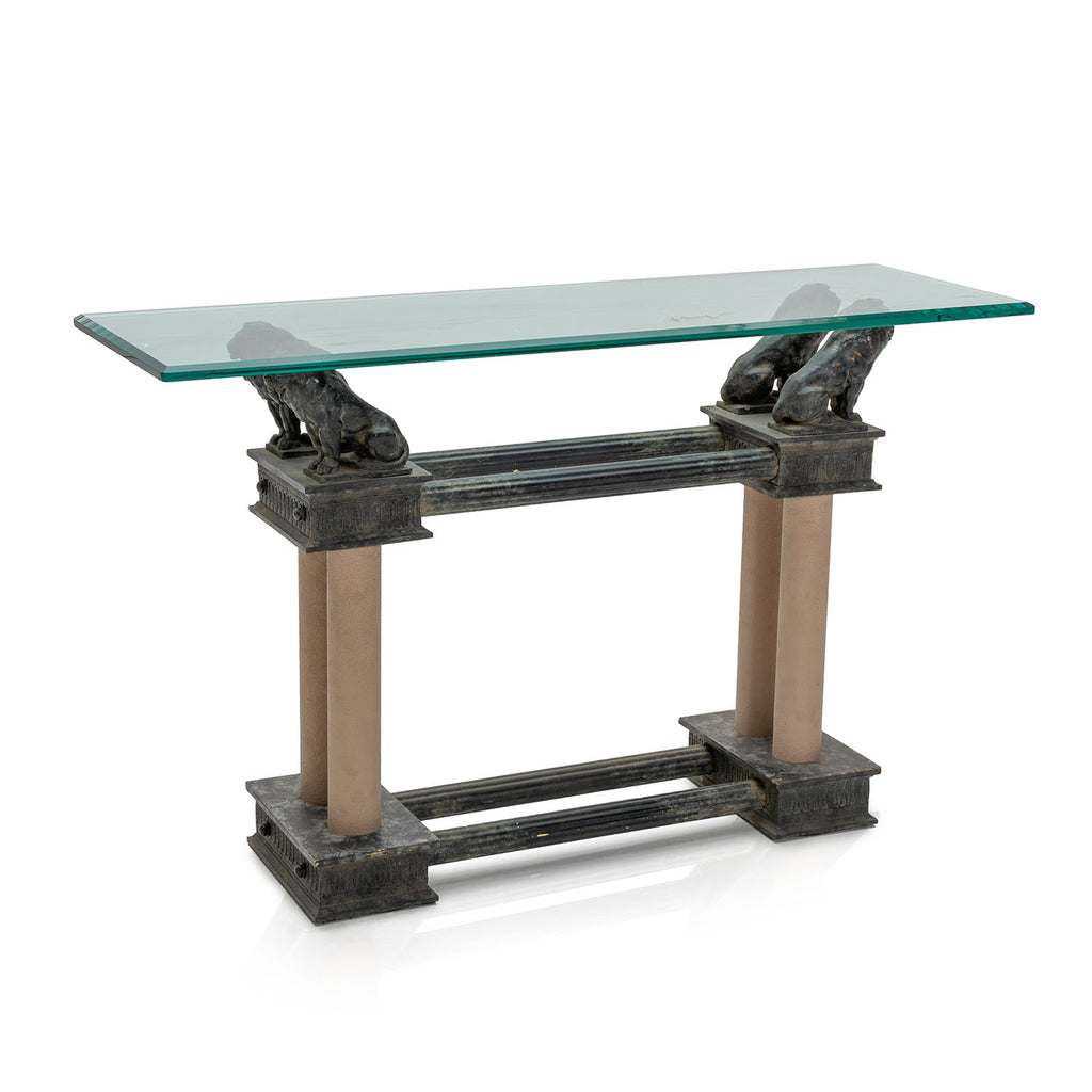 Black Marble Lion Console Table