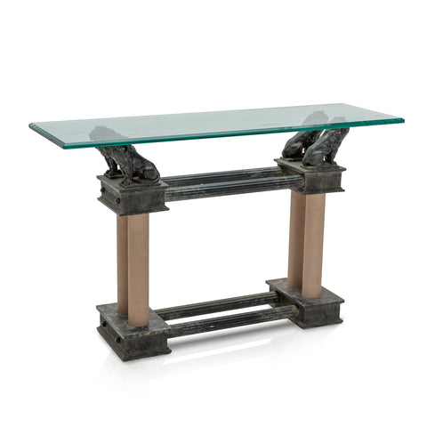 Black Marble Lion Console Table