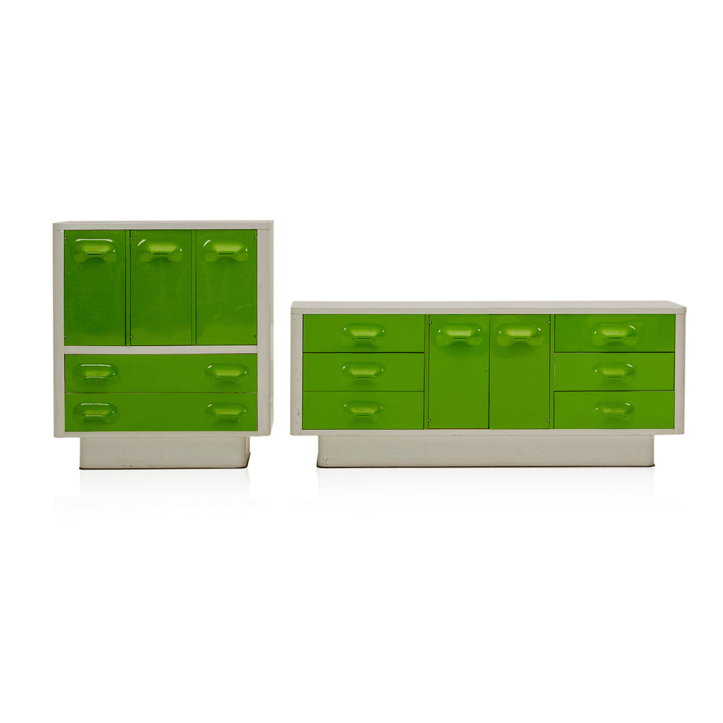 Green & White Mod Dresser Credenza