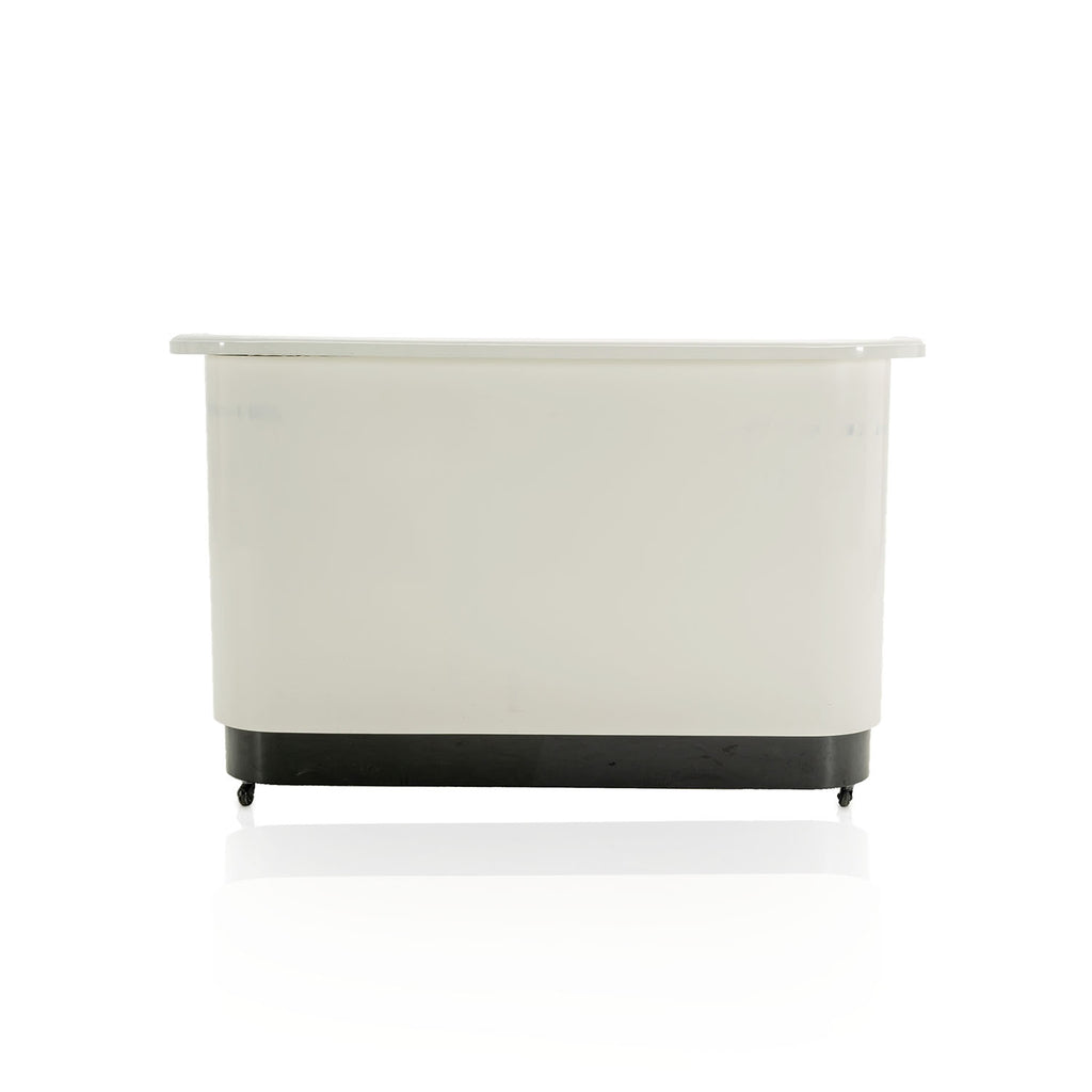 White Curved Bar with Black Rolling Base