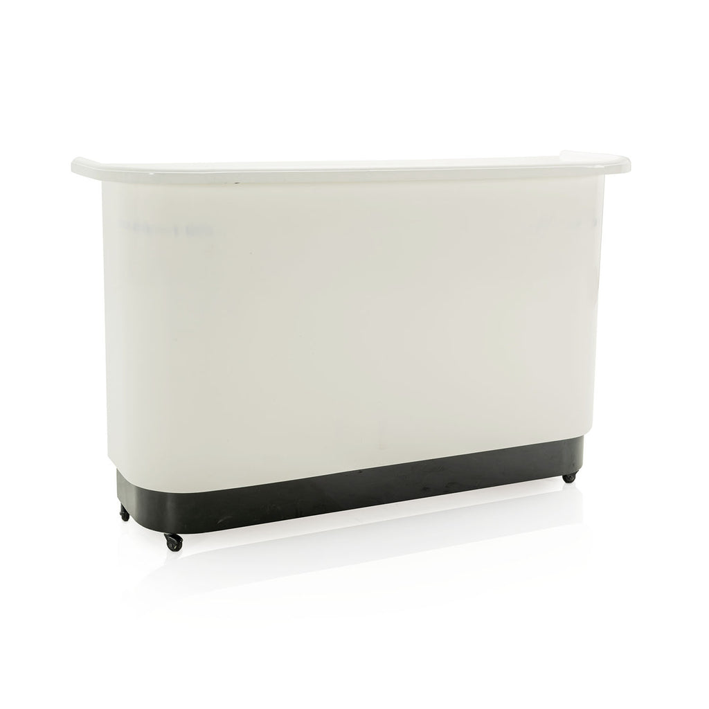 White Curved Bar with Black Rolling Base