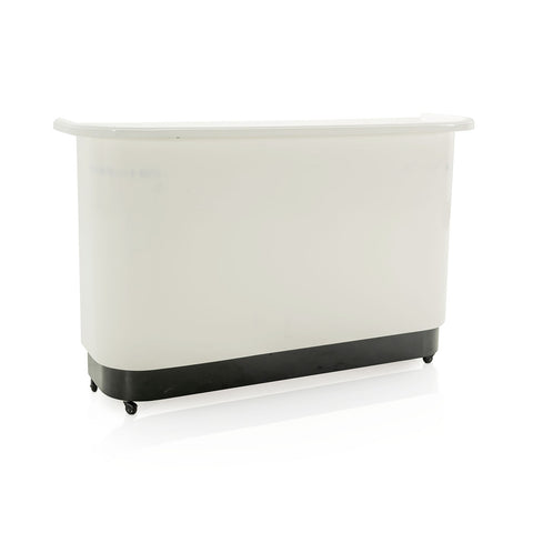 White Curved Bar with Black Rolling Base