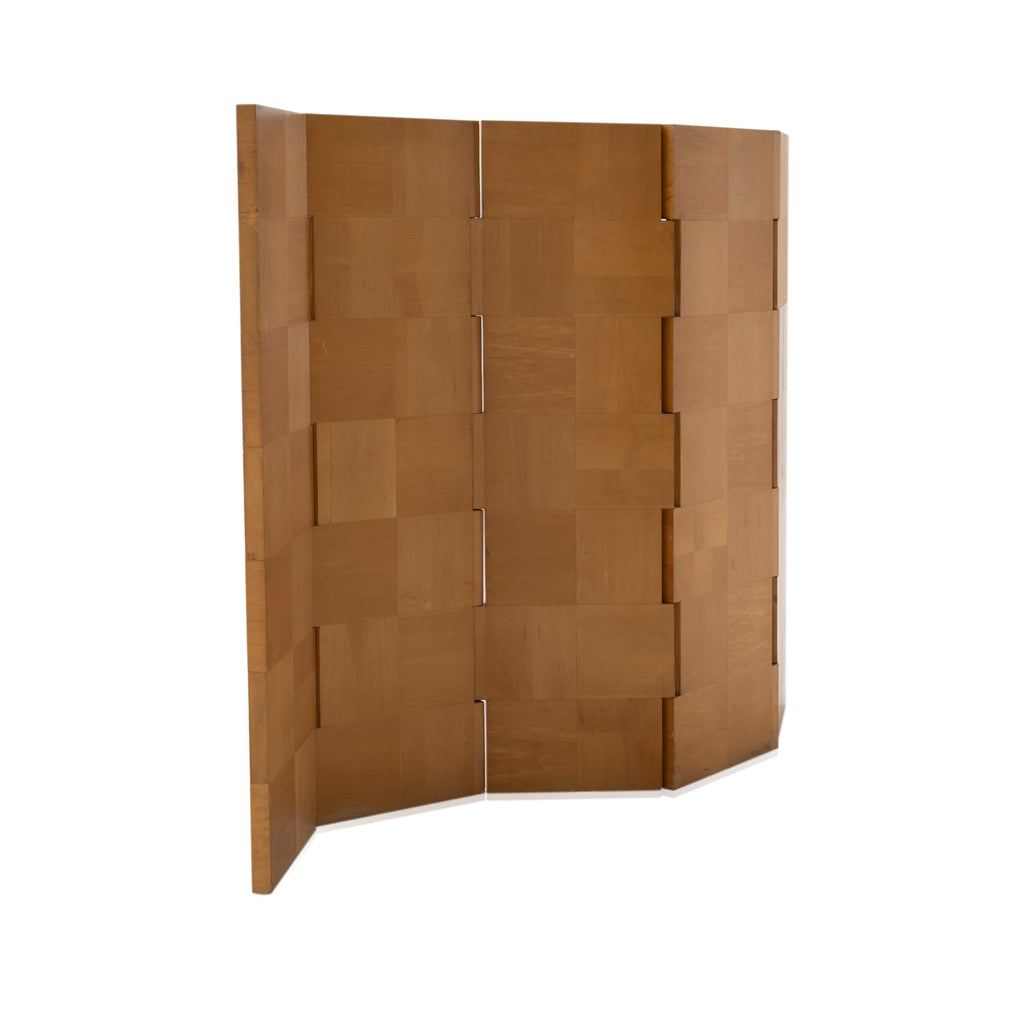Wooden Checkerboard Folding Screen Room Divider
