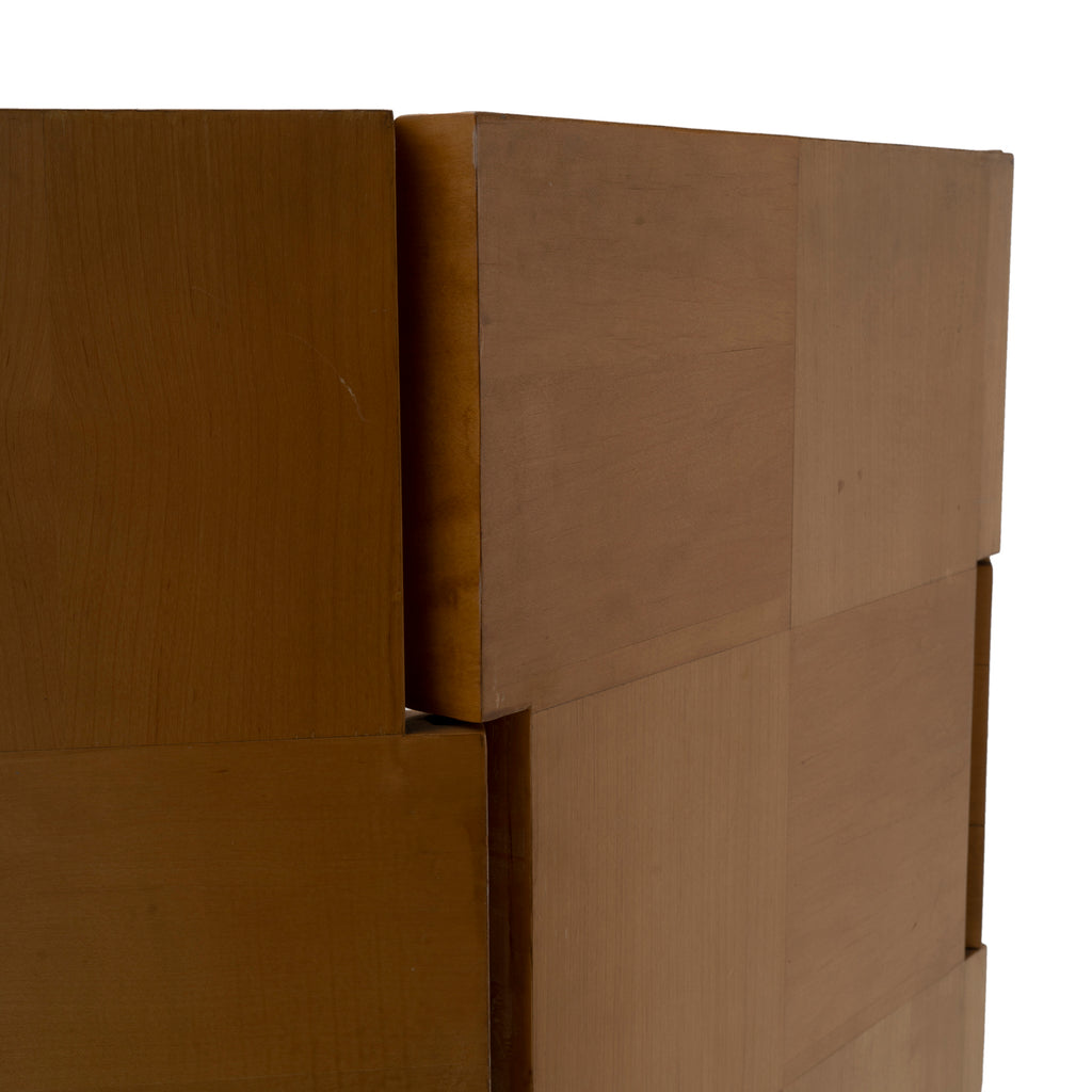Wooden Checkerboard Folding Screen Room Divider