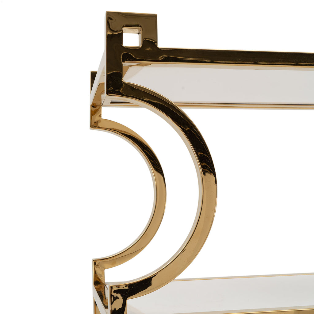 Gold Neoclassical Etagere Bookcase