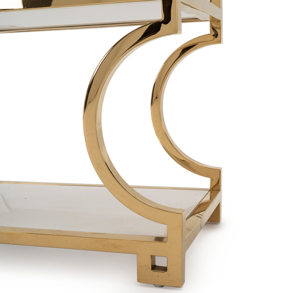 Gold Neoclassical Etagere Bookcase