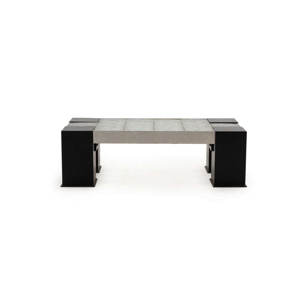 Black & Glass Block Coffee Table