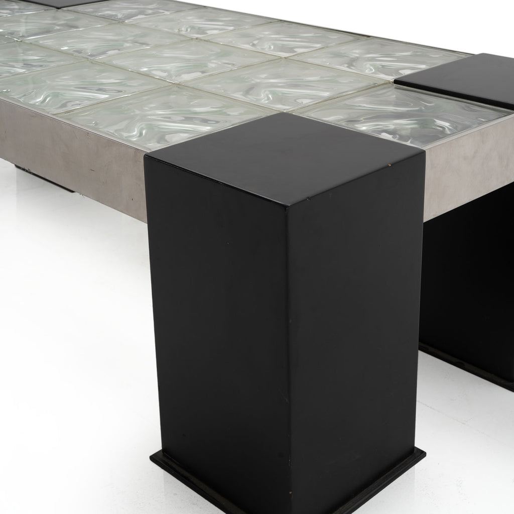 Black & Glass Block Coffee Table