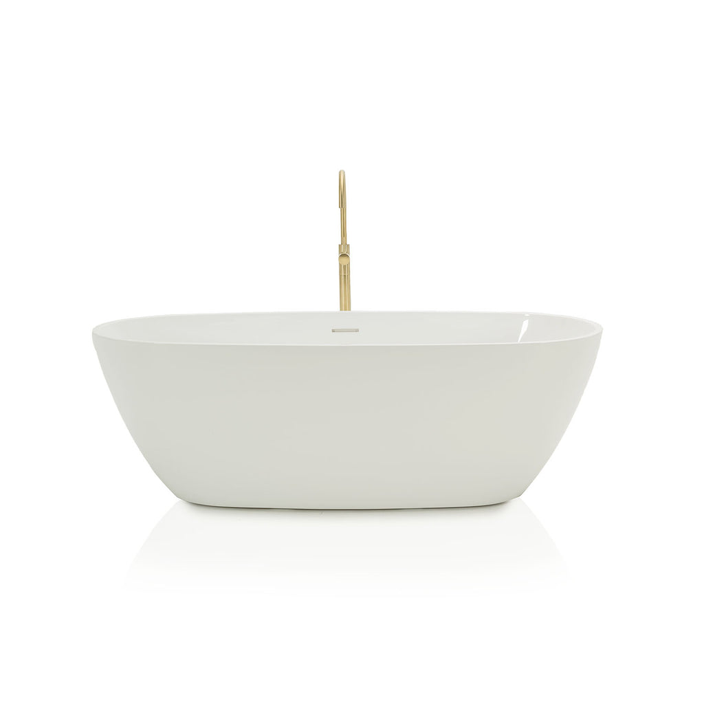 Contemporary Bathtub with Freestanding Gold Faucet