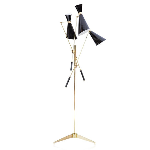 Black & Gold Three Arm Modern Floor Lamp