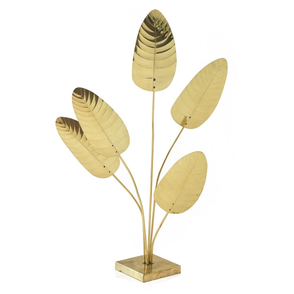 Gold Metal Leaves Floor Lamp