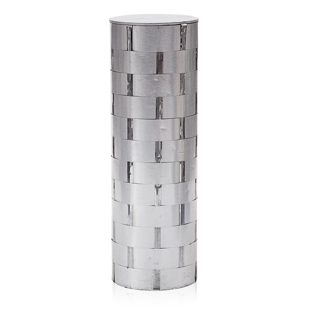 Brushed Aluminum and Chrome Pedestal