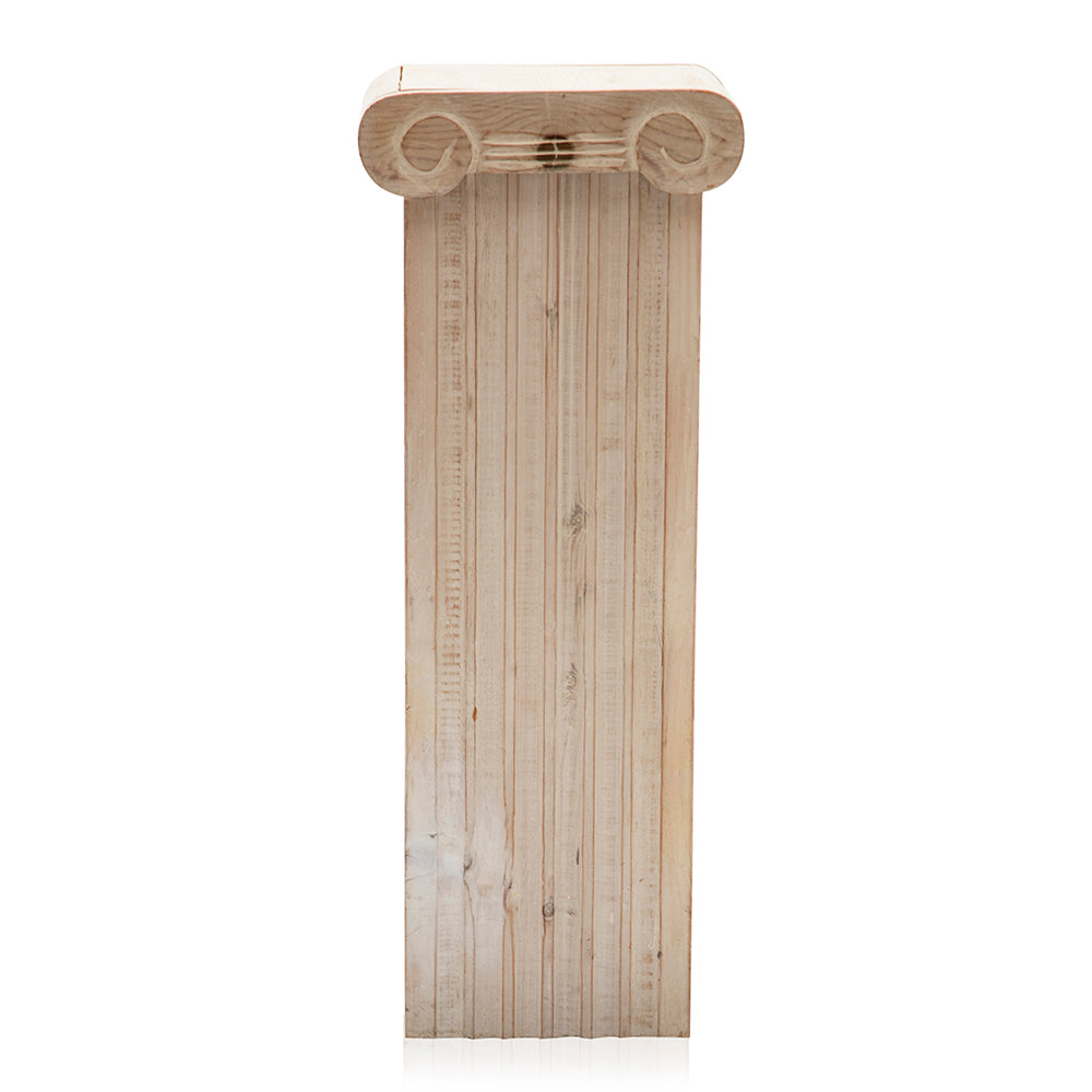 Tan Square Column Pedestal with Scroll Top