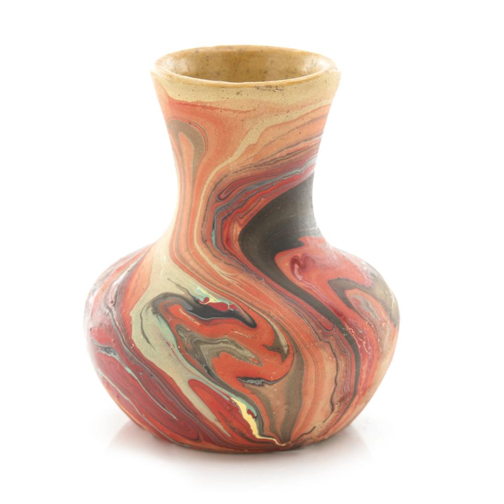 Orange Marbled Ceramic Vase (A+D)