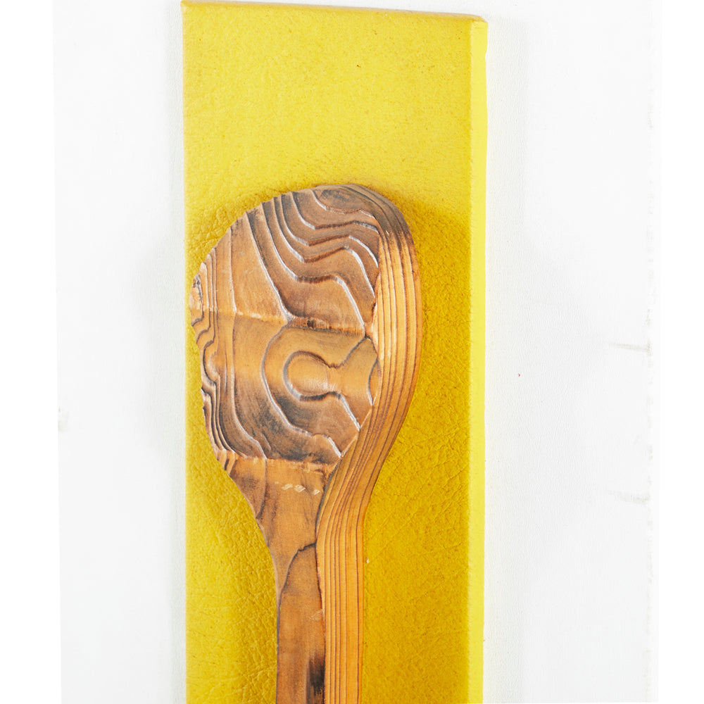 Tall Carved Wood Vertical Sculpture Pair