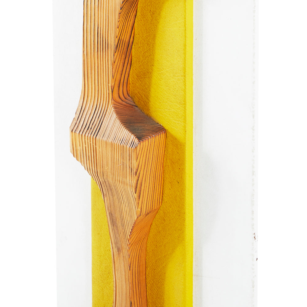 Tall Carved Wood Vertical Sculpture Pair