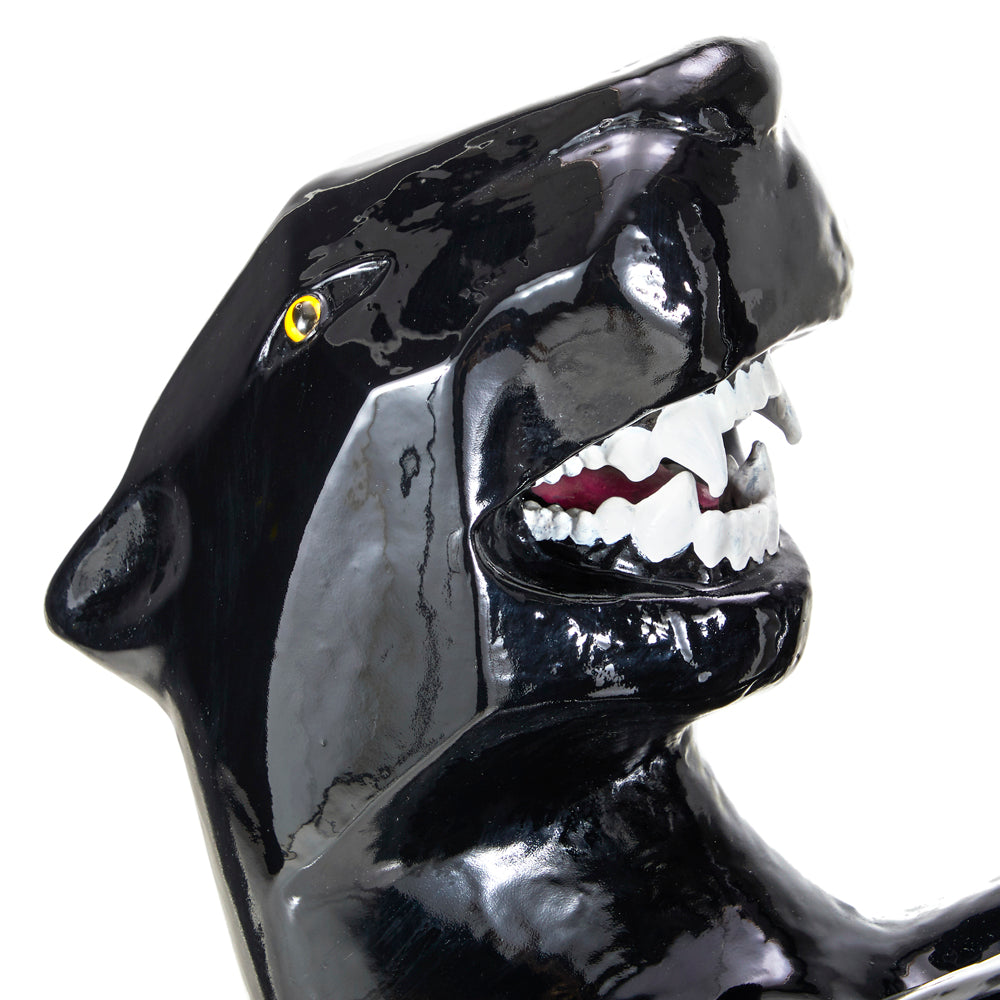 Black Standing Panther Floor Sculpture