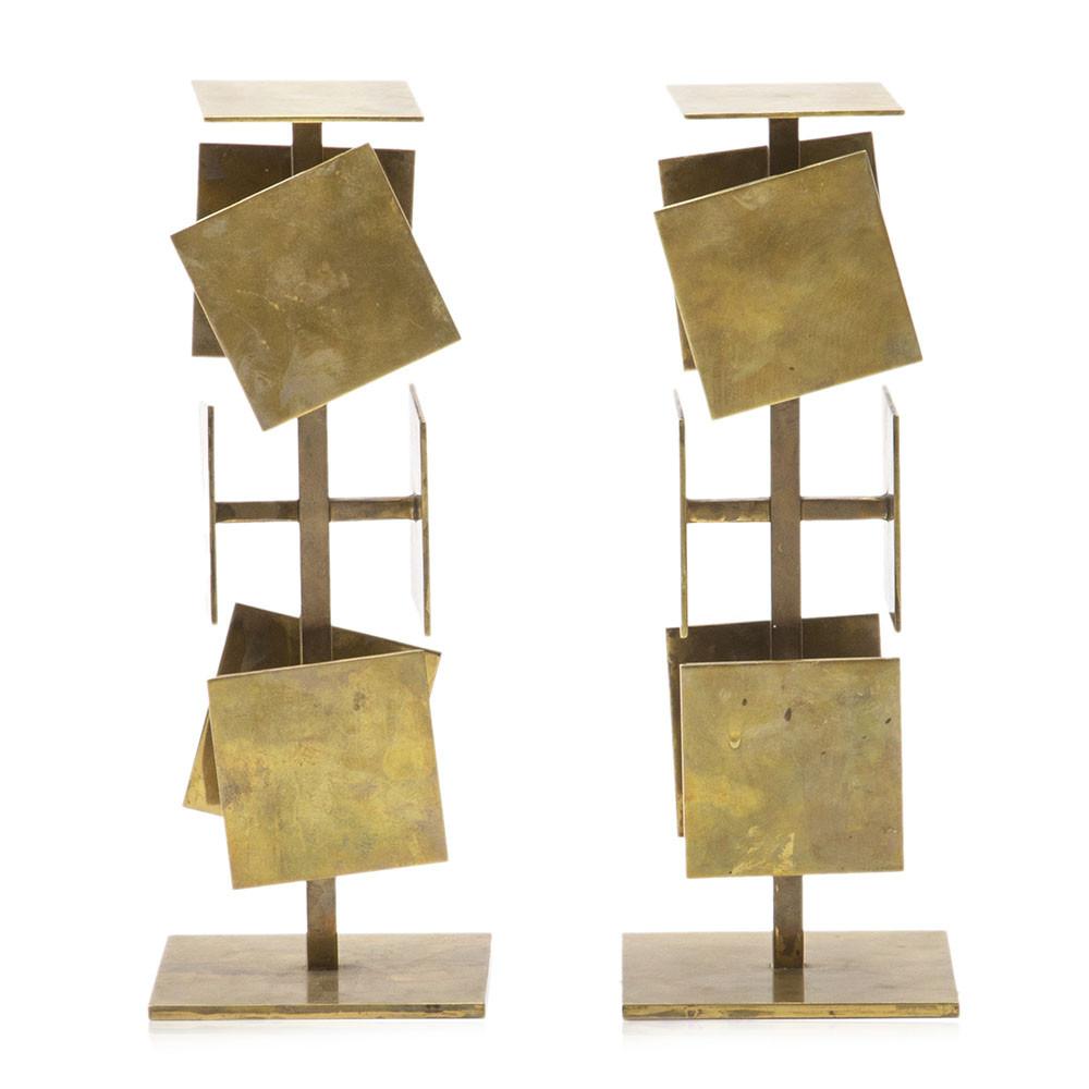Brass Squares Tabletop Sculptures