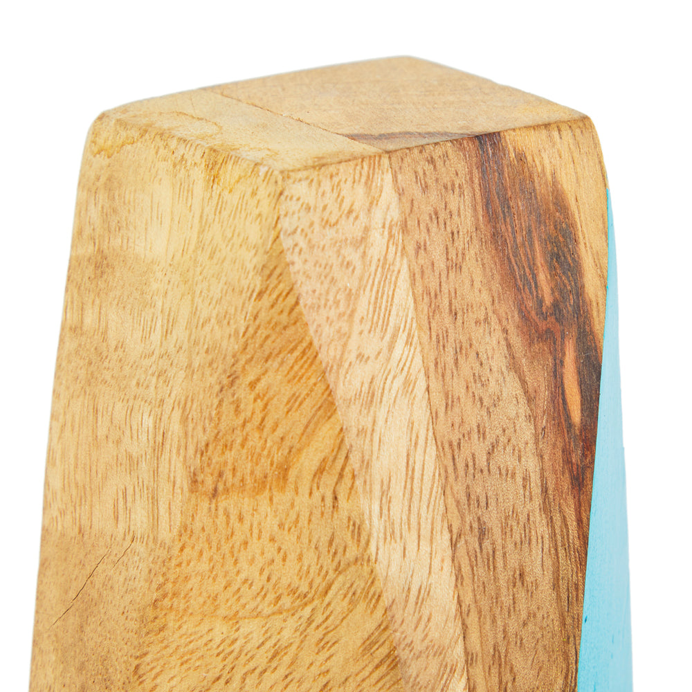 Wood Light Blue Table Sculpture (A+D)