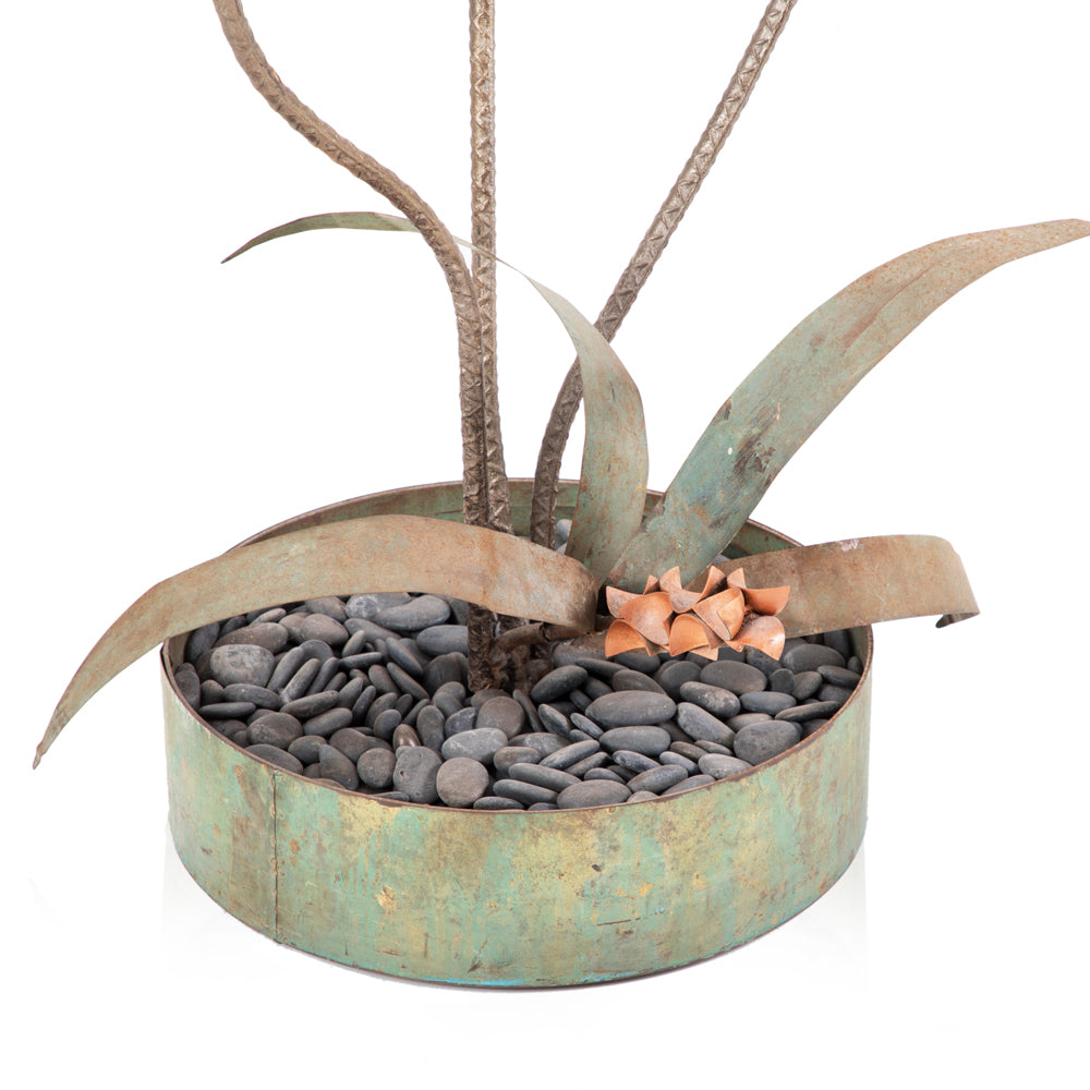 Tall Bent Metal Tree Sculpture