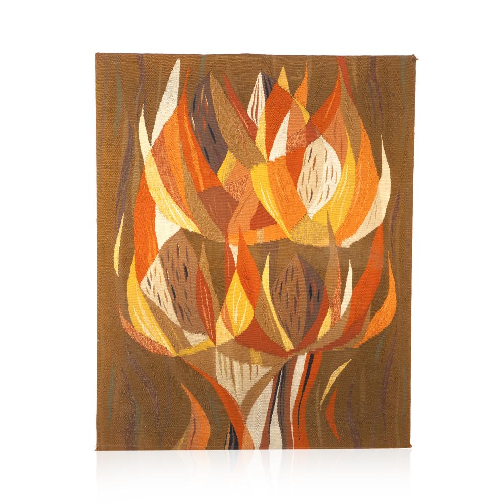 Huge Brown Orange Flame Flower Wall Art Tapestry