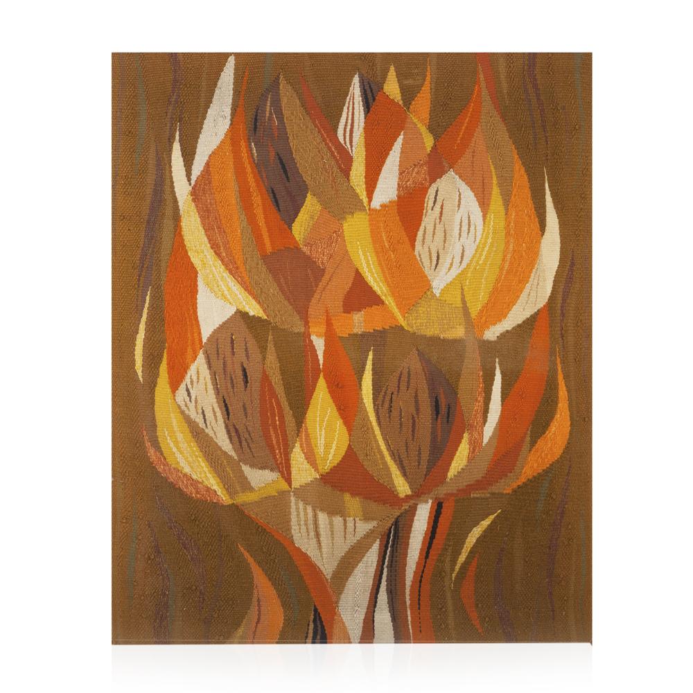 Huge Brown Orange Flame Flower Wall Art Tapestry