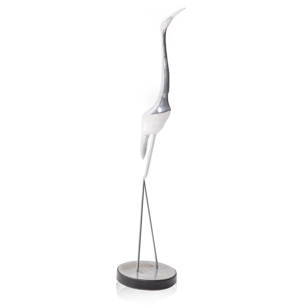 Thin Chrome Crane Scculpture
