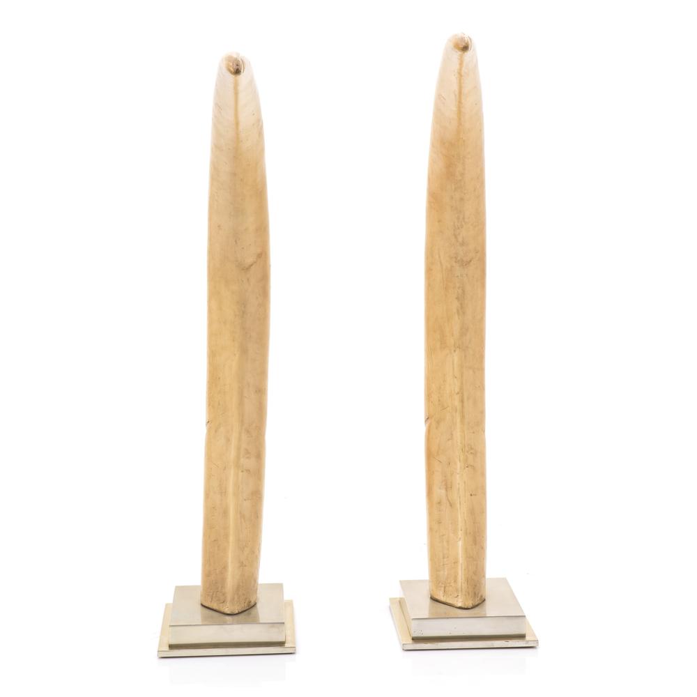 Pair of Tusks Standing Floor Sculptures