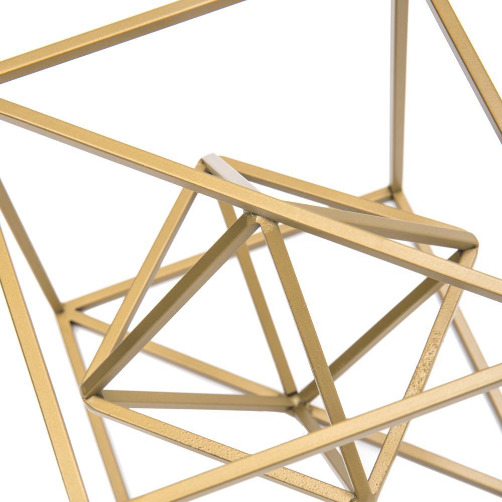 Geometric Gold Wire Cube (A+D)