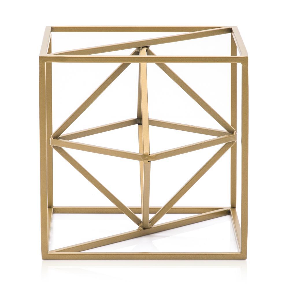 Geometric Gold Wire Cube (A+D)