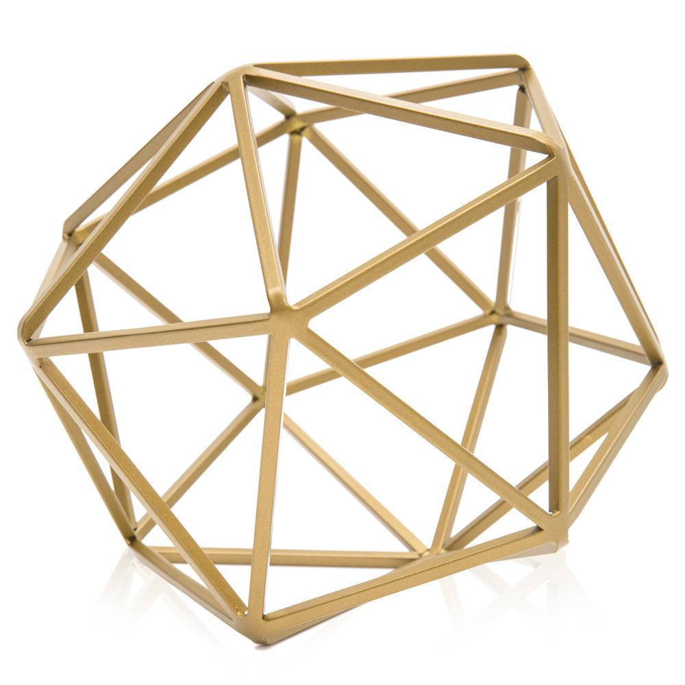 Brass Geometric Orb Sculpture (A+D)