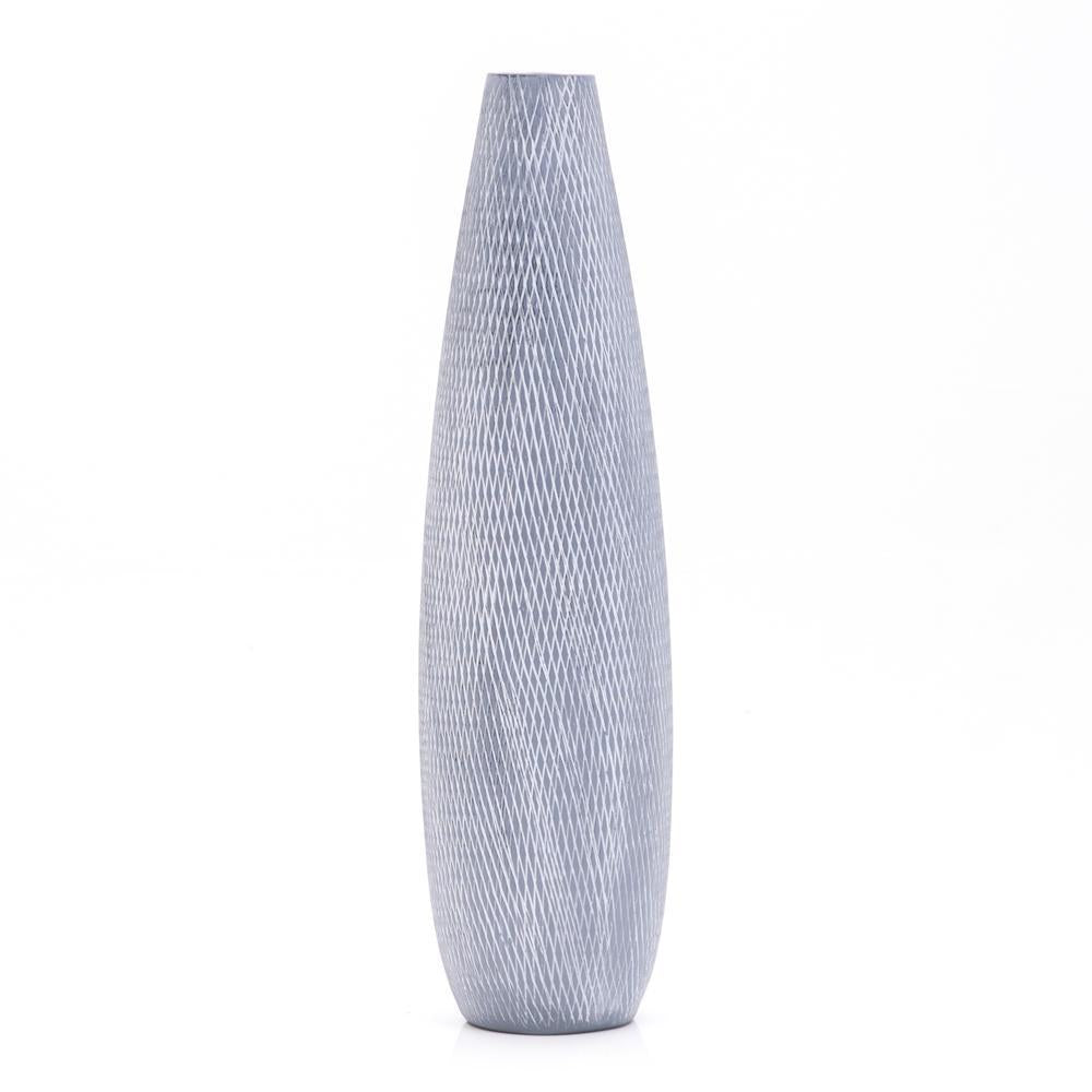 Blue Textured Tall Vase