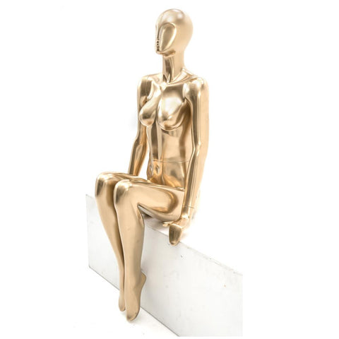 Gold Female Mannequin Seated