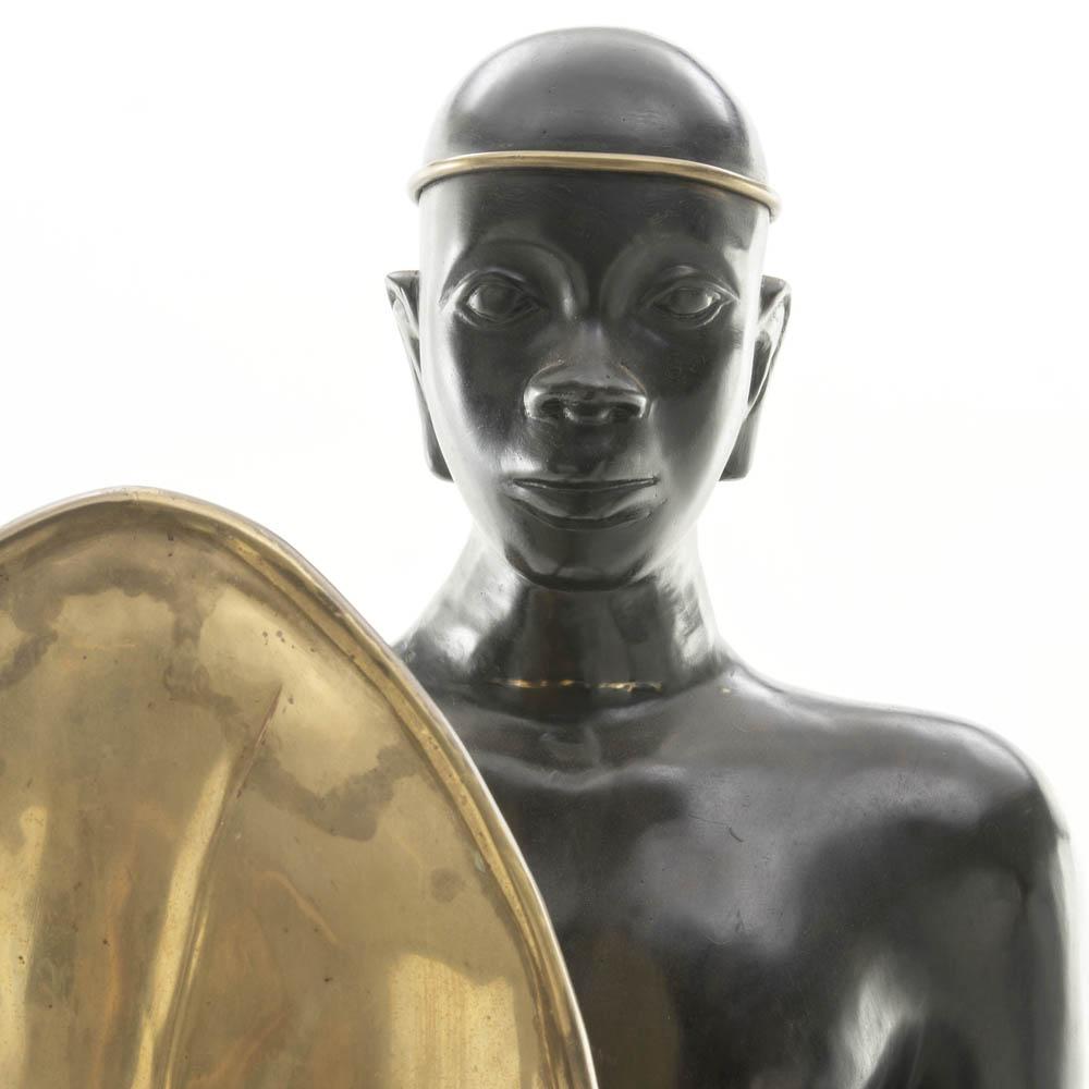 Tall African Style Warrior Sculpture