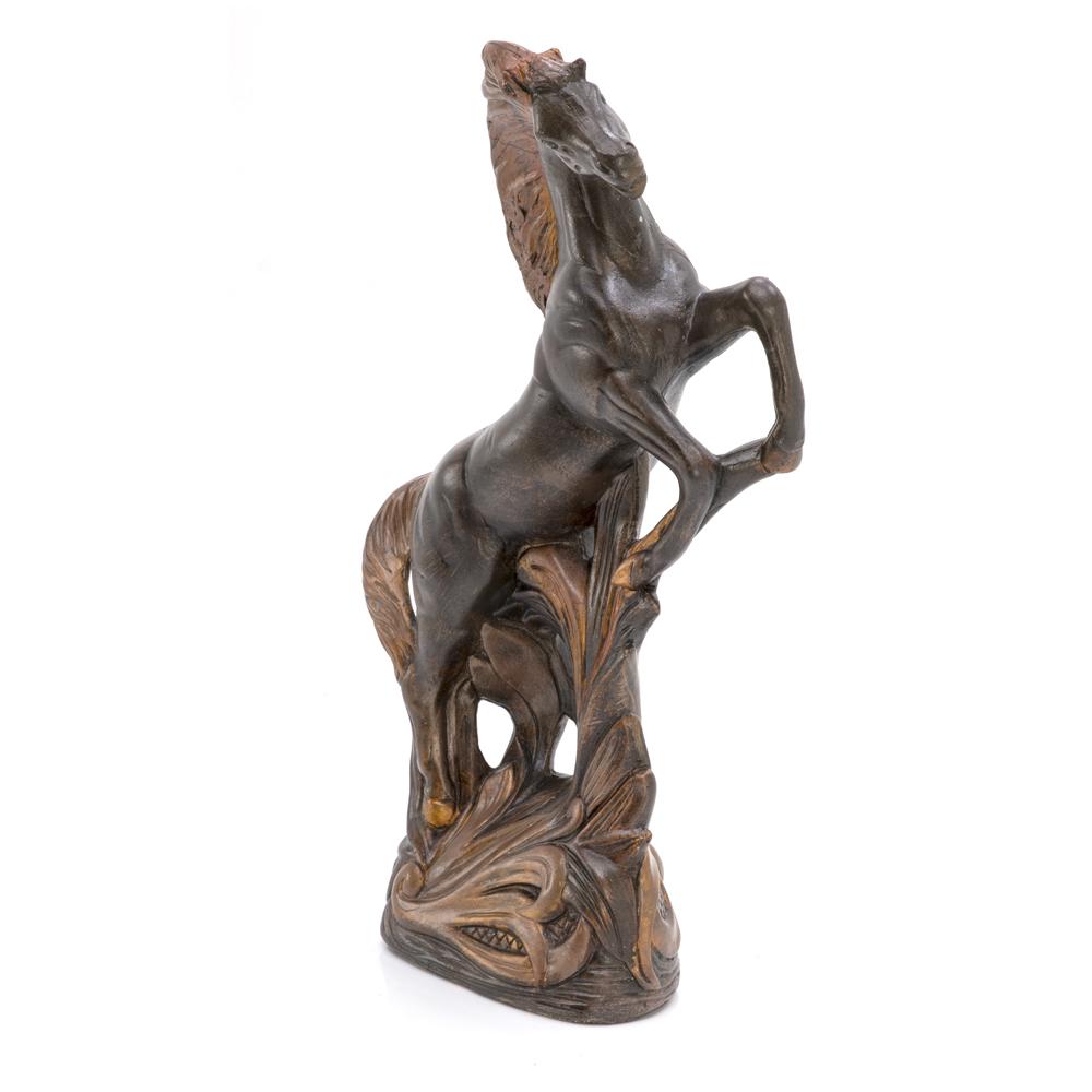 Brown Galloping Horse Sculpture