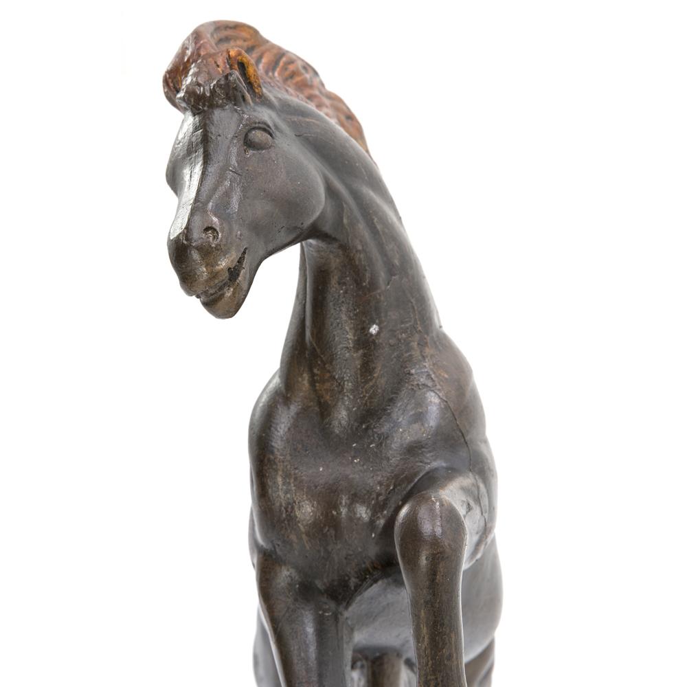 Brown Galloping Horse Sculpture