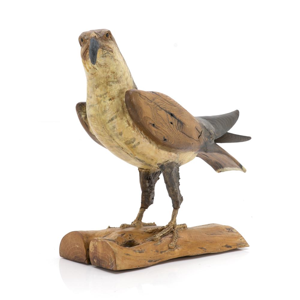 Wood Carved Bird of Prey (A+D)