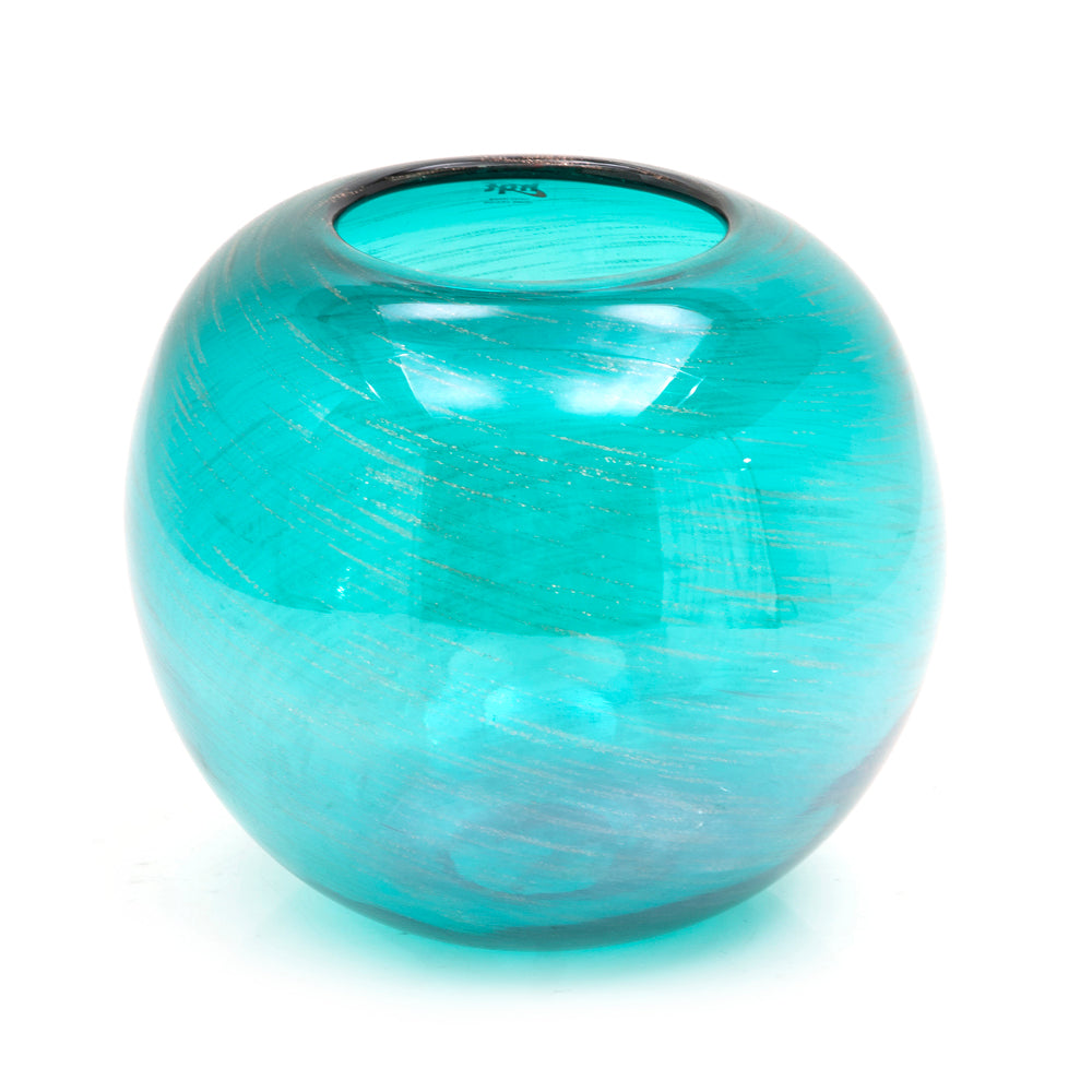 Blue Glass Ball Vase