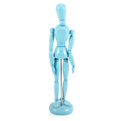 Small Blue Wooden Mannequin