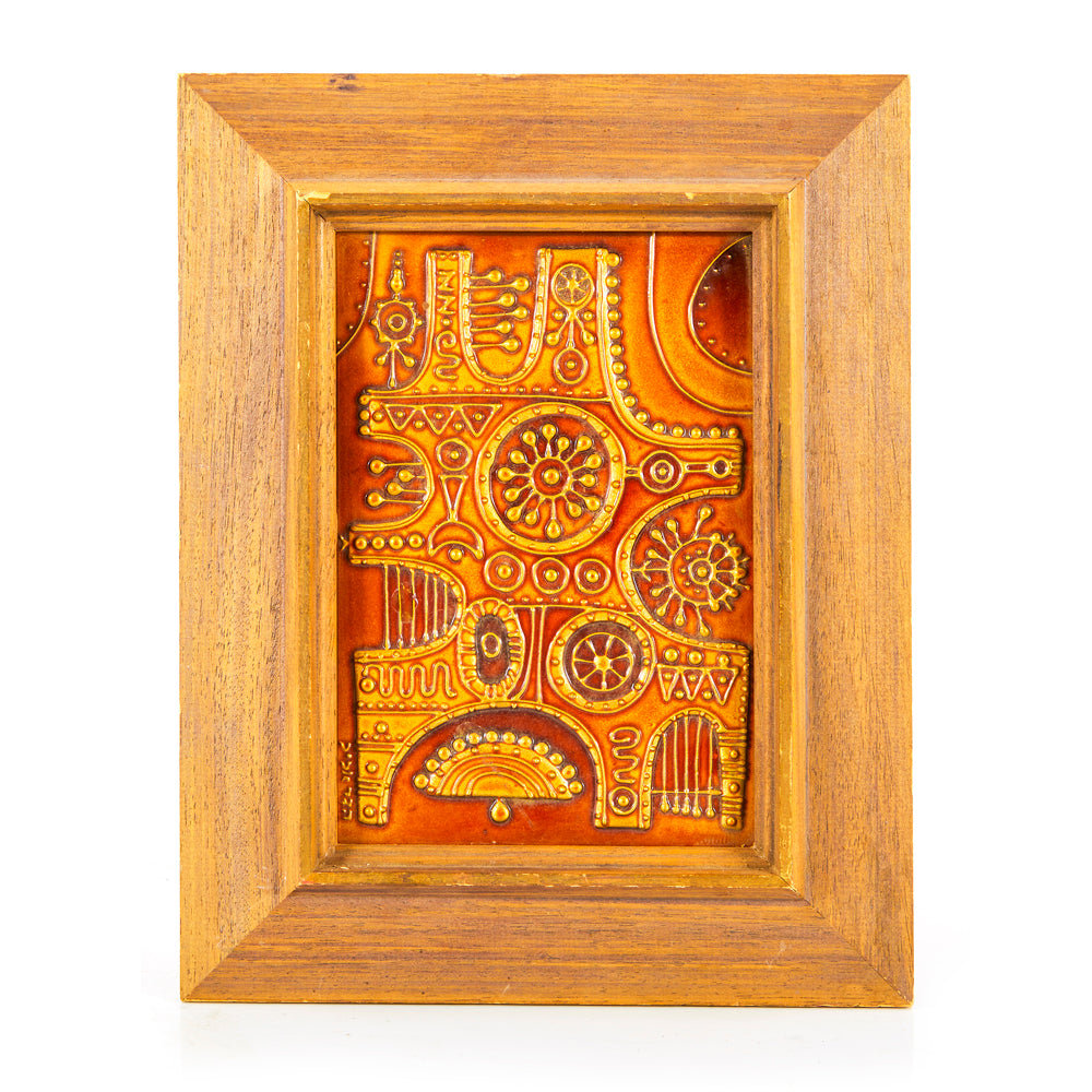 Red Tan Ceramic Tile Artwork