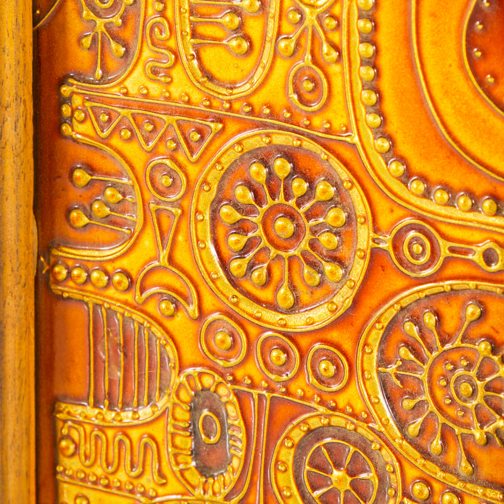 Red Tan Ceramic Tile Artwork