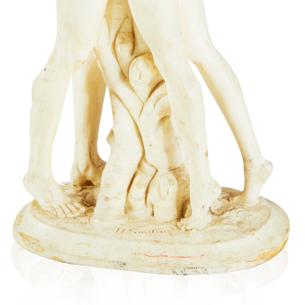 White Adam & Eve Kissing Sculpture