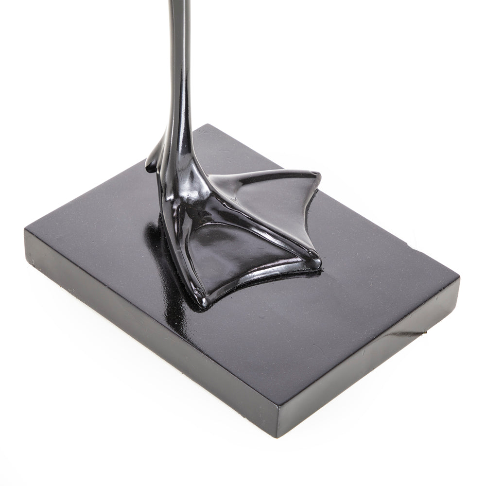 Black Shiny Flamingo Sculpture