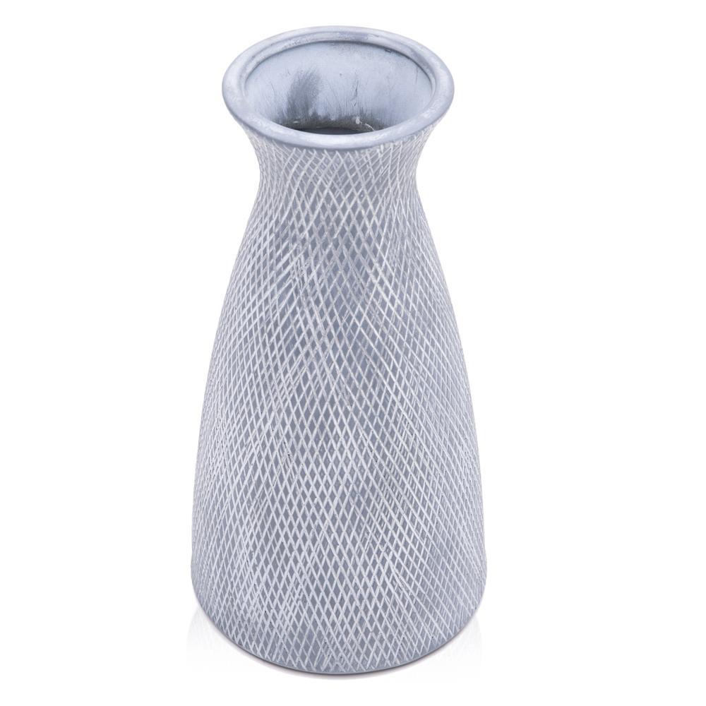 Blue Hour Glass Textured Vase