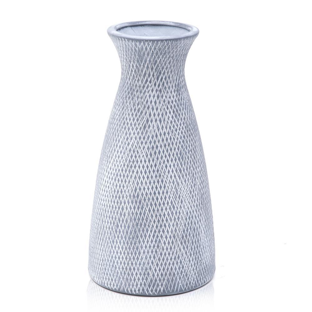 Blue Hour Glass Textured Vase