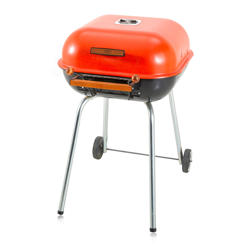 Red and Black Grill with Wheels