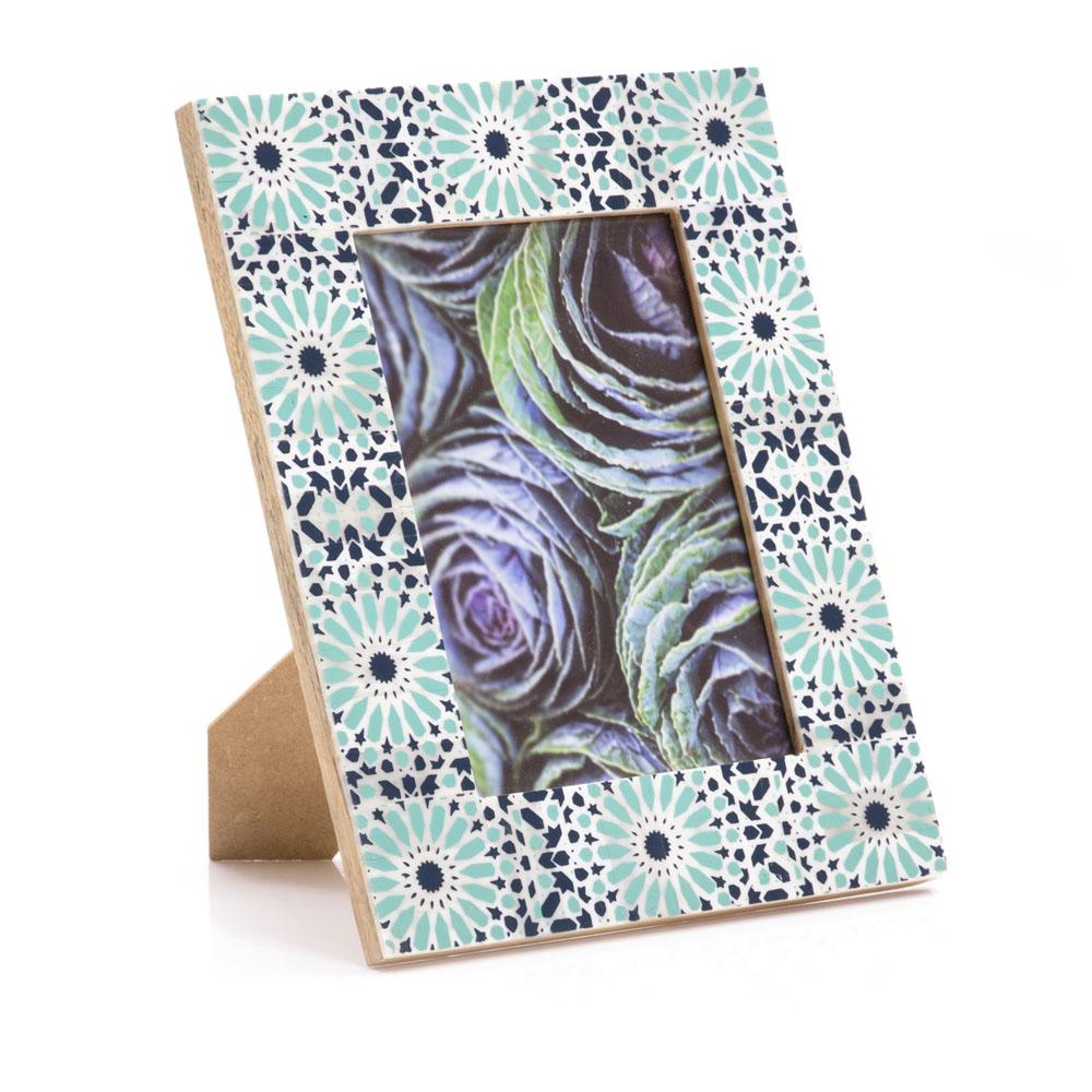 0923 (A+D) Purple Flowers Green Mosaic