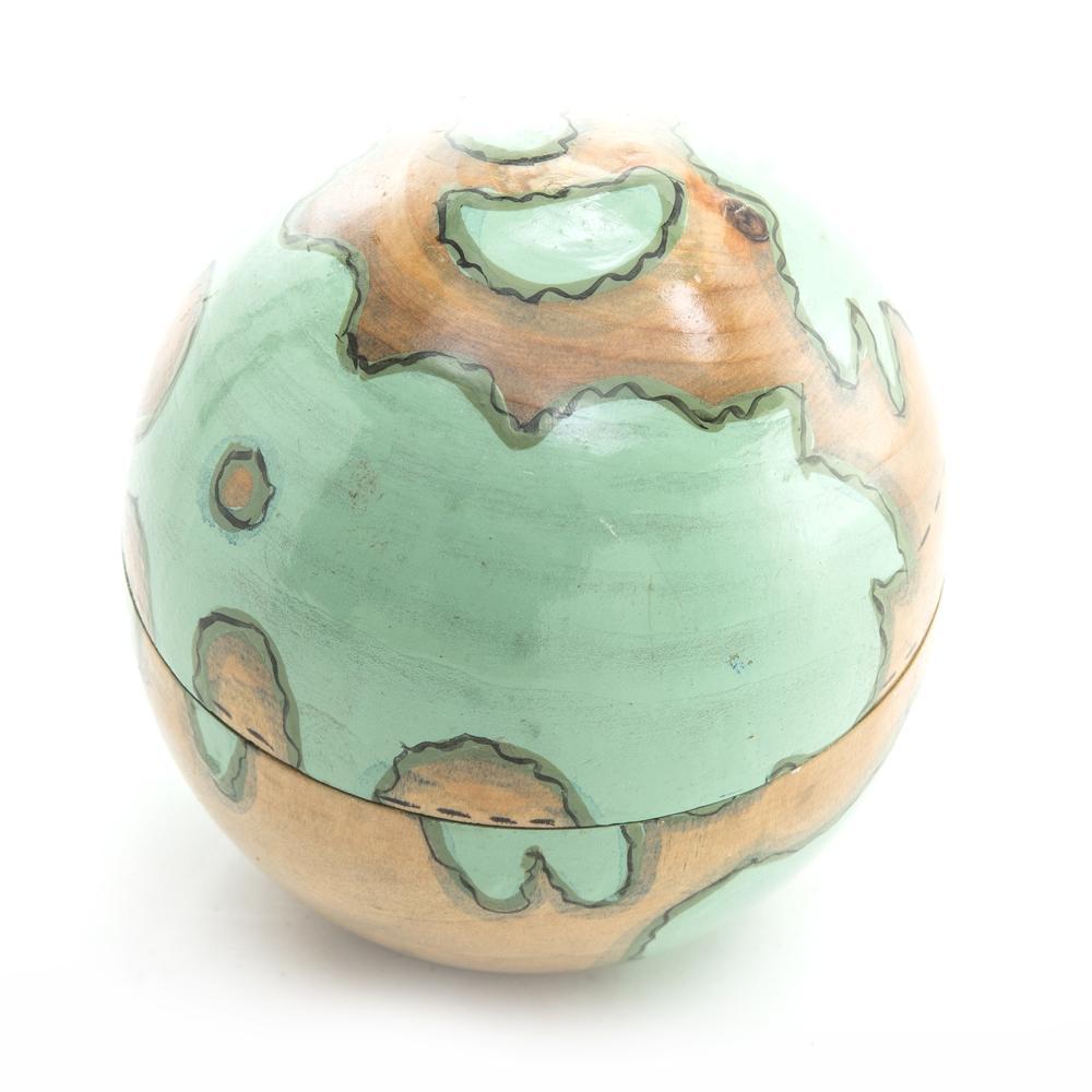 Green Aqua Wooden Globe Box (A+D)